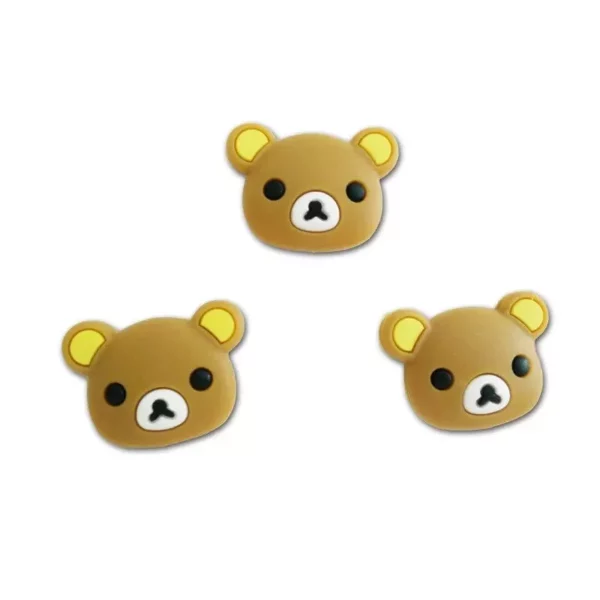 Cute Brown Bear Tennis Racket Vibration Dampener – Silicone Shock Absorber for Enhanced Play