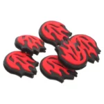 Flame-Themed Tennis Racket Vibration Dampeners - 6Pc Set, Silicone Shock Absorbers