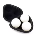 Compact Table Tennis Ball Case - Durable PU Leather, 3-Ball Capacity, Portable Design