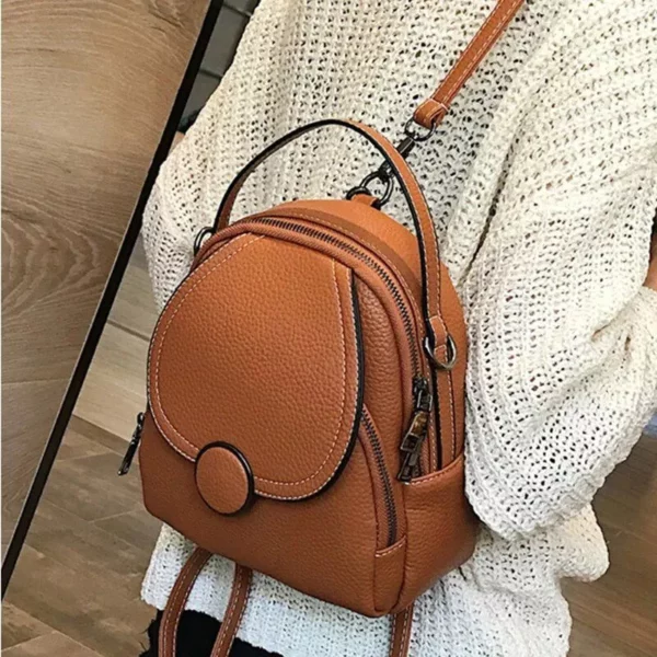 Chic Mini Leather Backpack for Women