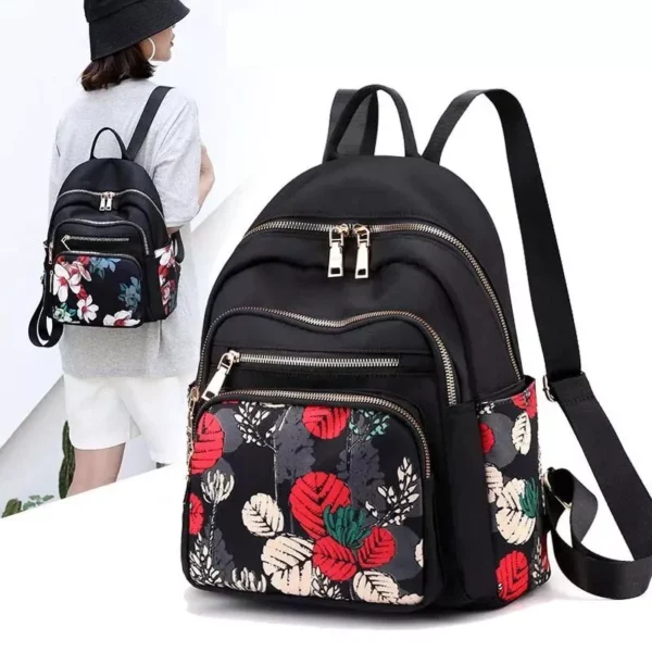 2023 Trendy Floral Print Nylon Backpack for Women - Image 3