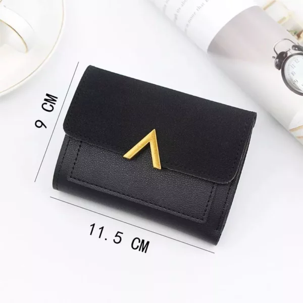 Ladies Compact Leather Wallet: Mini Clutch Coin Purse with Card Holder - Image 6