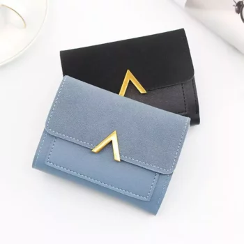 Ladies Compact Leather Wallet: Mini Clutch Coin Purse with Card Holder