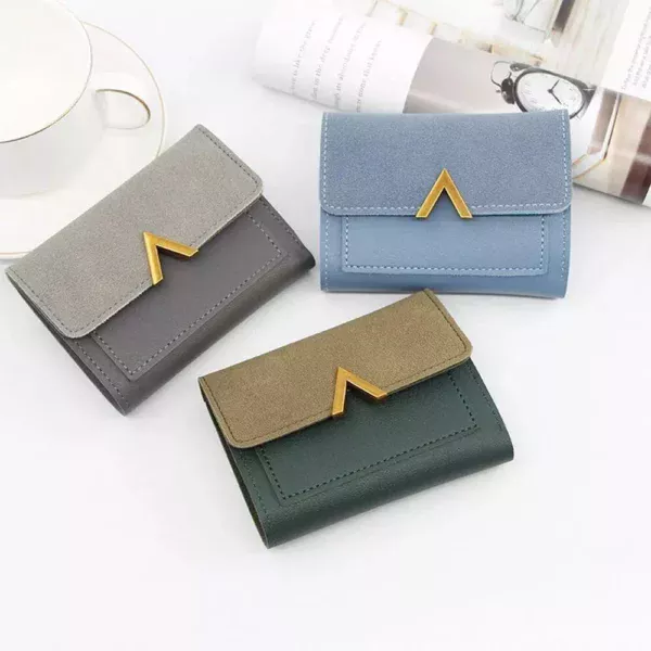 Ladies Compact Leather Wallet: Mini Clutch Coin Purse with Card Holder - Image 4