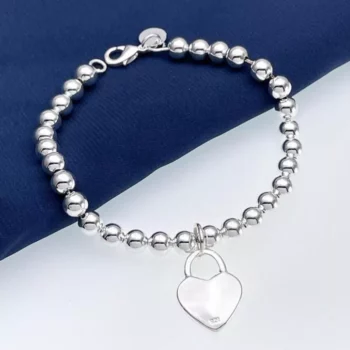 Elegant 925 Sterling Silver Heart Charm Bracelet for Women