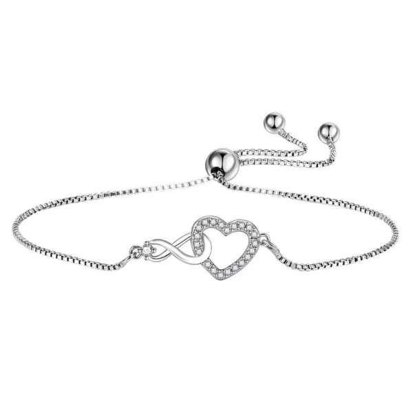 Luxury 925 Sterling Silver Heart Zircon Bracelet for Women - Image 5