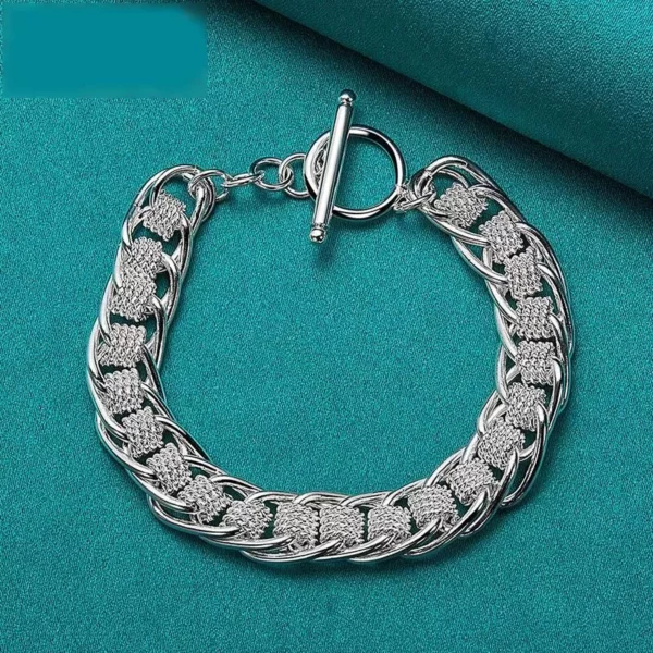 Elegant 925 Sterling Silver Circle Charm Chain Bracelet – Unisex, Classic Design for Special Occasions