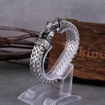 Stainless Steel Viking Snake Head Bracelet