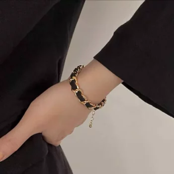 Elegant Vintage Rose Gold Woven Bracelet