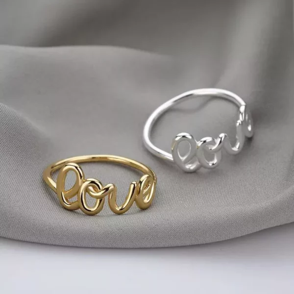 Geometric Heart Love Letter Ring