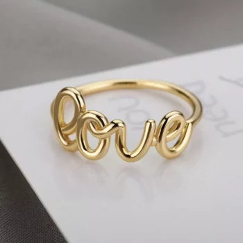 Geometric Heart Love Letter Ring
