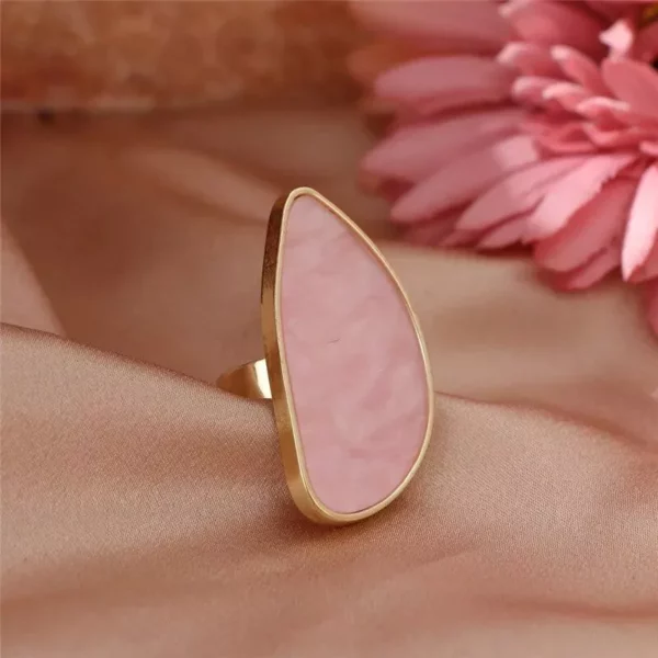 Adjustable Acetate Geometric Ring for Women