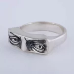 Men's Vintage Punk Eye Ring - Geometric Metal Cocktail Ring for Parties and Hip Hop Style