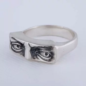 Men’s Vintage Punk Eye Ring – Geometric Metal Cocktail Ring for Parties and Hip Hop Style