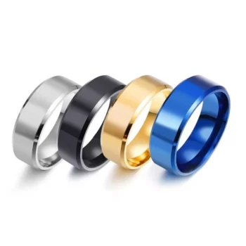Stainless Steel Classic 8mm Brushed Ring – Unisex Fashion Band for All Occasions