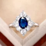 Elegant Blue Cubic Zirconia Luxury Ring for Women