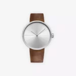 Brown Leather Strap & Silver Dial Men’s Minimalistic Watch