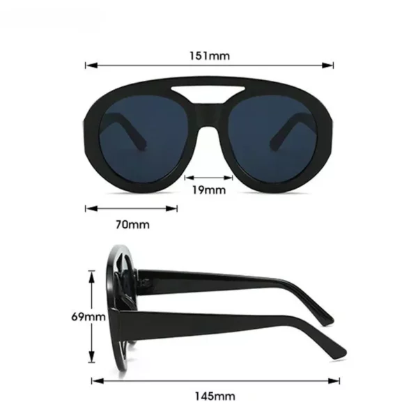 Trendy UV400 Gradient Goggle Sunglasses – Unisex Oversized Candy Color Shades