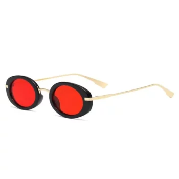 Retro Punk Oval Sunglasses with UV400 Protection