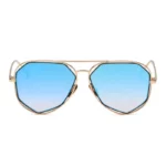 Rose Gold Aviator Sunglasses with Mirror Alloy Frame