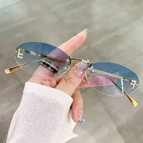 2023 Rimless Cat Eye Sunglasses for Women