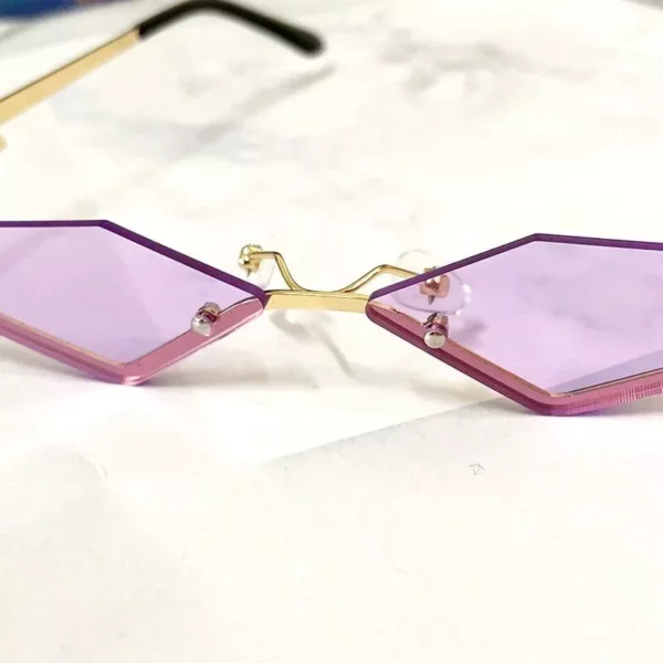 UV400 Retro Rimless Tassel Sunglasses – Polarized Cat Eye Shades