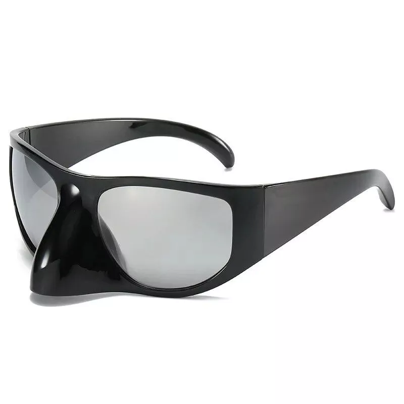 Y2K-Inspired Oversized Black Goggle Sunglasses – Vintage Punk UV400 Mirror Shades for Men and Women