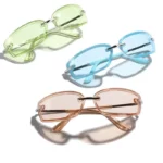 Y2K Cat Eye Rimless Sunglasses