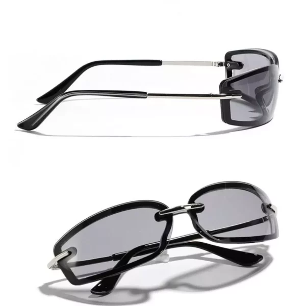 Y2K Cat Eye Rimless Sunglasses