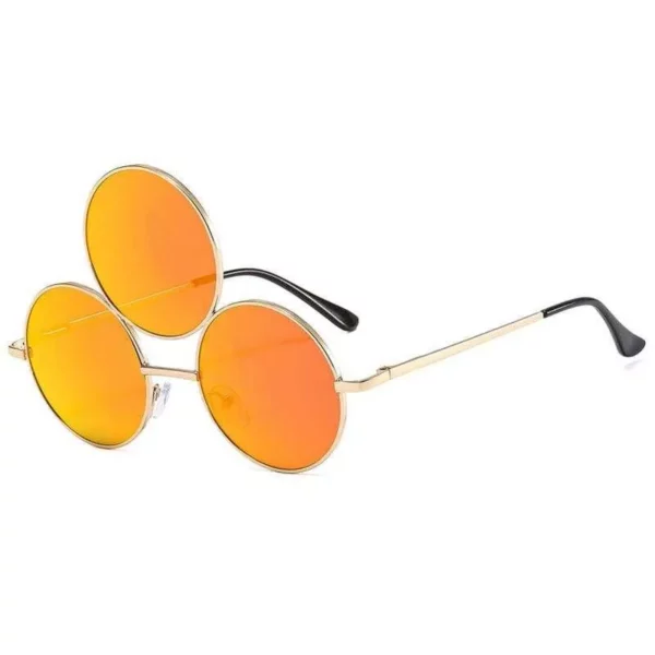 Vintage Third Eye Sunglasses – Round Metal Frames with Triple Lenses, UV400 Protection for Men and Women