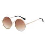 Chic Retro Round Gradient Sunglasses - UV400 Protection, Fashion Metal Frame Eyewear