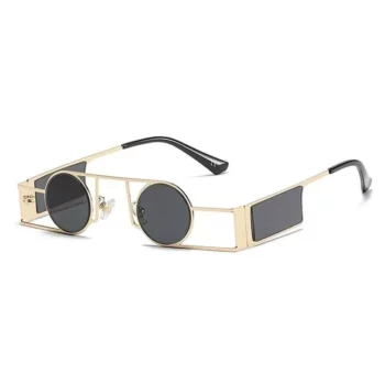 Unisex Punk Style Round Sunglasses with UV400 Protection