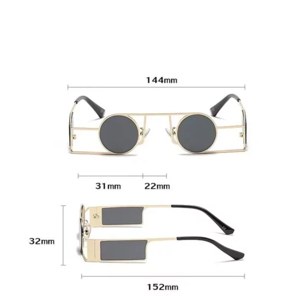 Unisex Punk Style Round Sunglasses with UV400 Protection