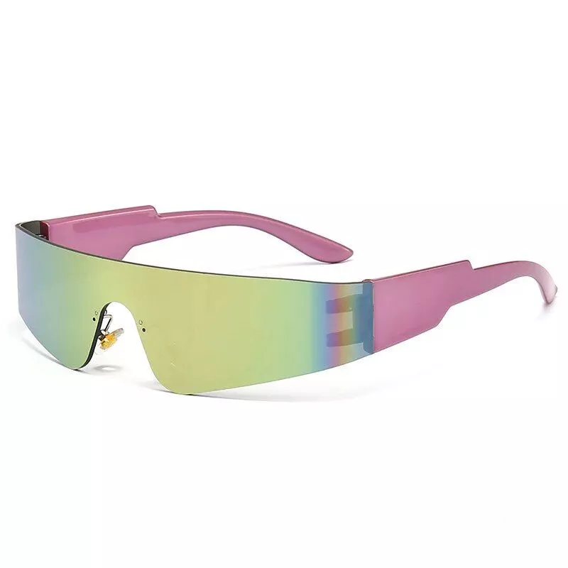 Y2K Rimless Silver Mirror Sunglasses