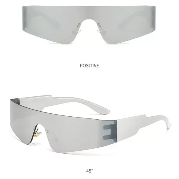 Y2K Rimless Silver Mirror Sunglasses