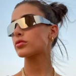 Y2K Rimless Silver Mirror Sunglasses