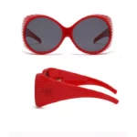 Trendy Oversized Y2K Circular Sunglasses for Women - UV400 Vintage Punk Style