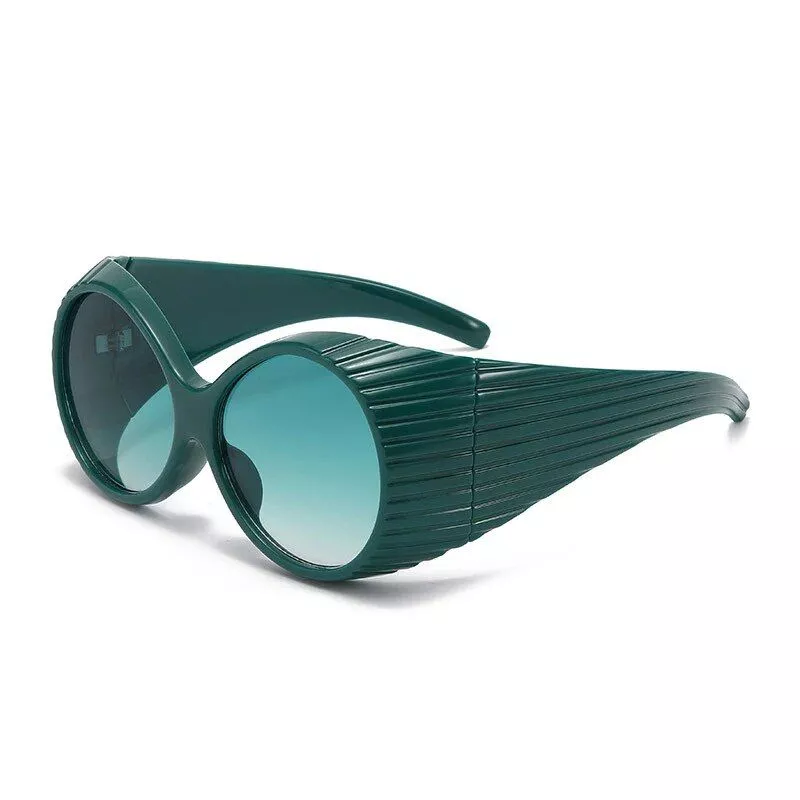 Trendy Oversized Y2K Circular Sunglasses for Women – UV400 Vintage Punk Style