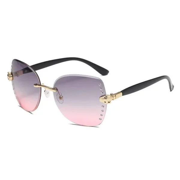 Elegant Oversized Rimless Diamond Sunglasses – Sexy Square Sunnies for Women