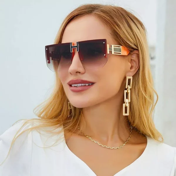 Trendsetting Rimless Square Sunglasses – Unisex, UV400 Protection, Fashion Eyewear