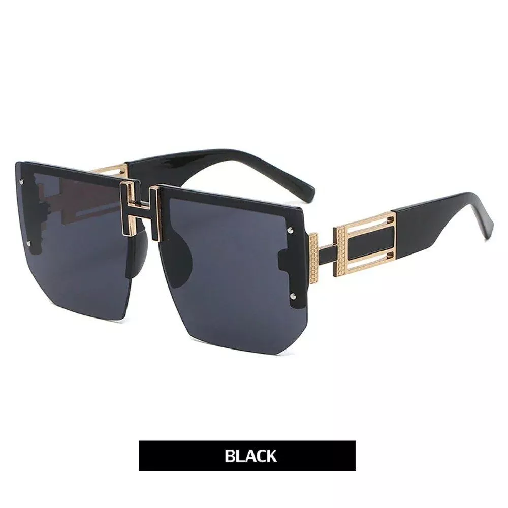 Trendsetting Rimless Square Sunglasses – Unisex, UV400 Protection, Fashion Eyewear