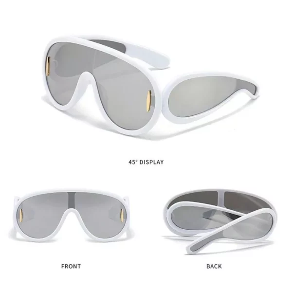 Trendy Oversized Pilot Sunglasses – Unisex Vintage Y2K Fashion Mirror Shades