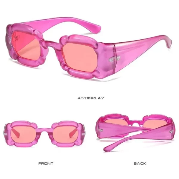 Retro Pink Square Sunglasses