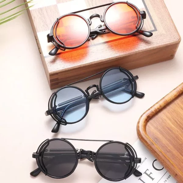 Chic Punk-Style Round Sunglasses