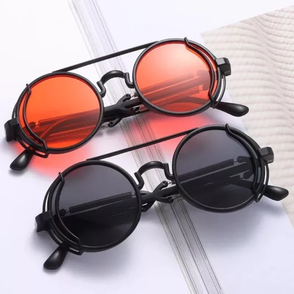 Chic Punk-Style Round Sunglasses - Image 5