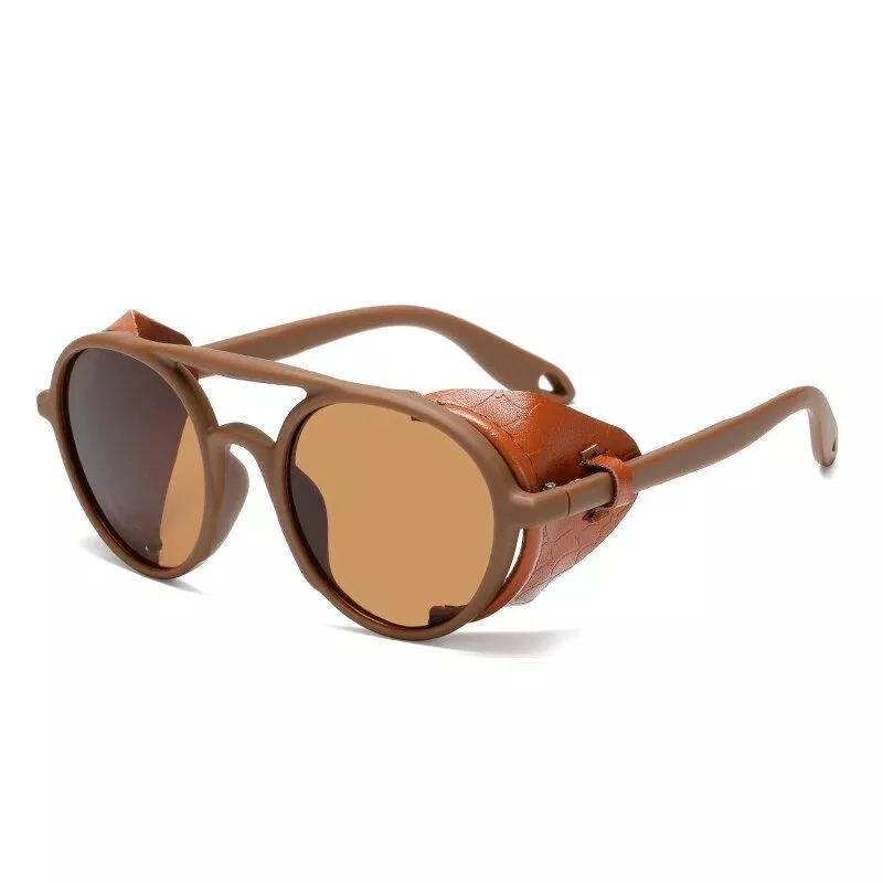 High-Quality Steampunk Round Sunglasses – UV400 Vintage Shades for Men and Women