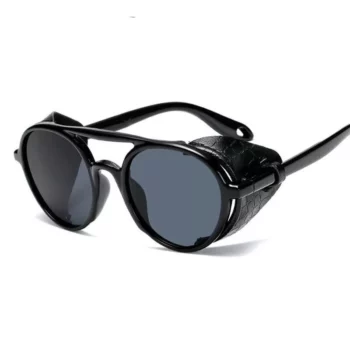 High-Quality Steampunk Round Sunglasses – UV400 Vintage Shades for Men and Women