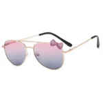 Classic Kids' Pilot Sunglasses - UV Protection, Trendy Bow Design, Metal Frame