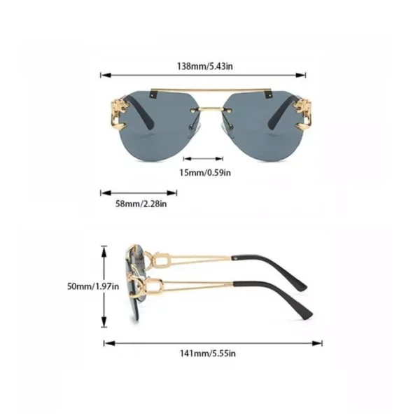 Vintage Aviator Gradient Sunglasses – Unisex, Rimless Design, UV400 Protection