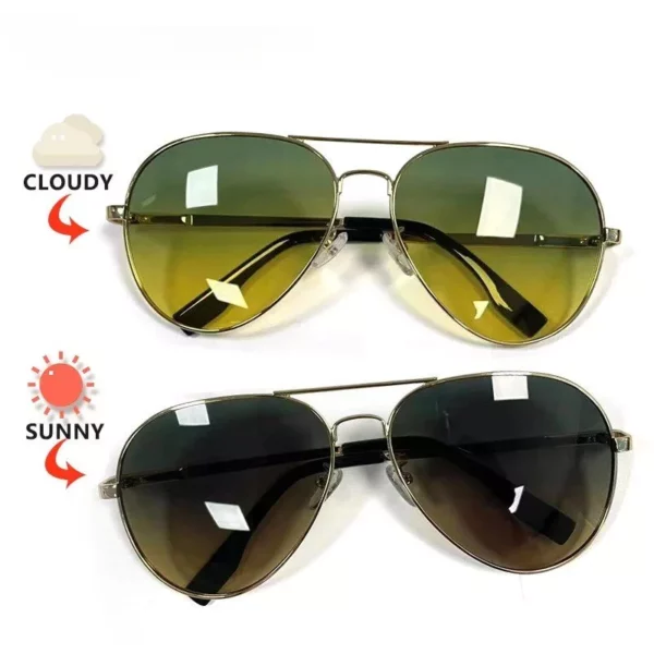 Versatile Polarized Photochromic Pilot Sunglasses for Men and Women
